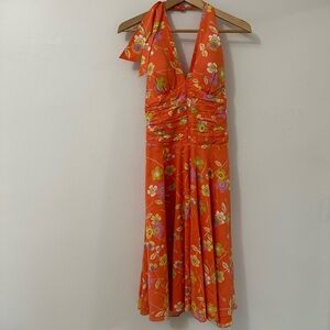 Citrus floral Italian midi dress